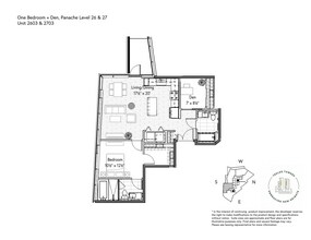 1 Bedroom 1 Bathroom 2603-PH floor plan